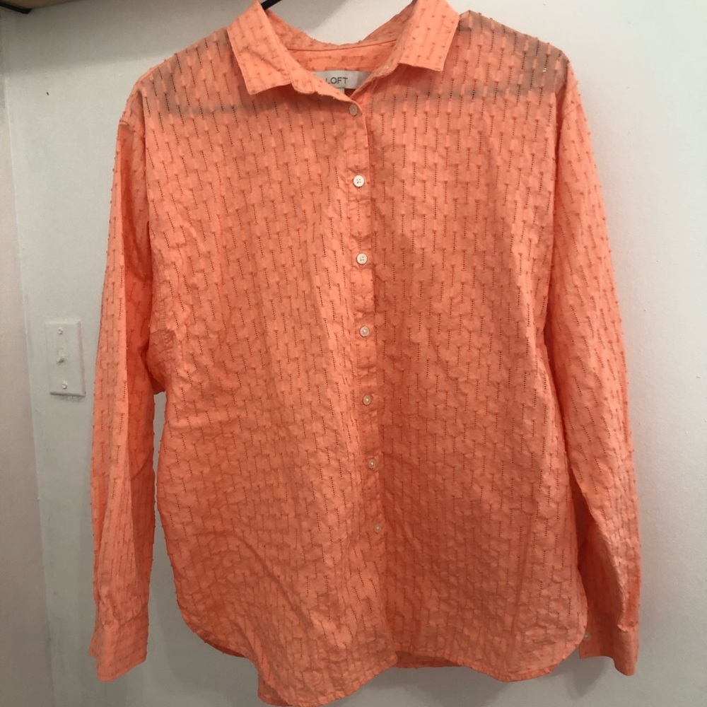 Loft peach color button down